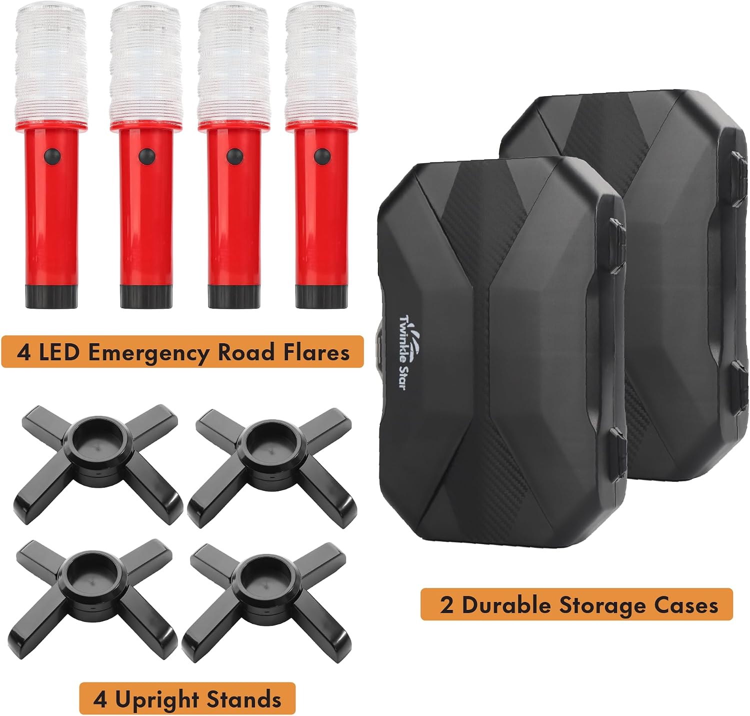 Twinkle Star LED Safety Strobe Road Warning Light, Set of 4