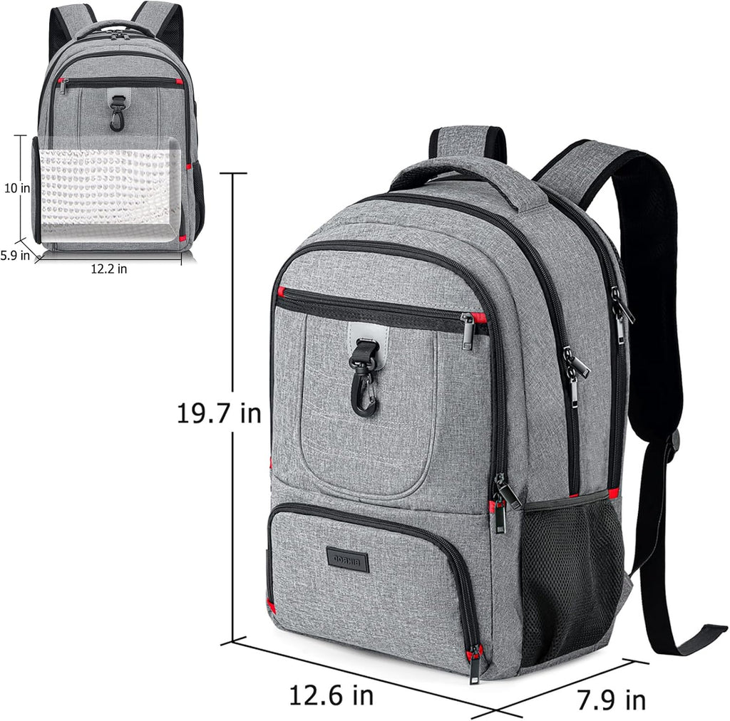BIKROD Lunch Backpack, Insulated Cooler Lunch Bag Backpack, Large Travel 17.3 Laptop Back Pack Sturdy Computer College School Bookbag for Women Men for Men Women Work Hiking Picnic