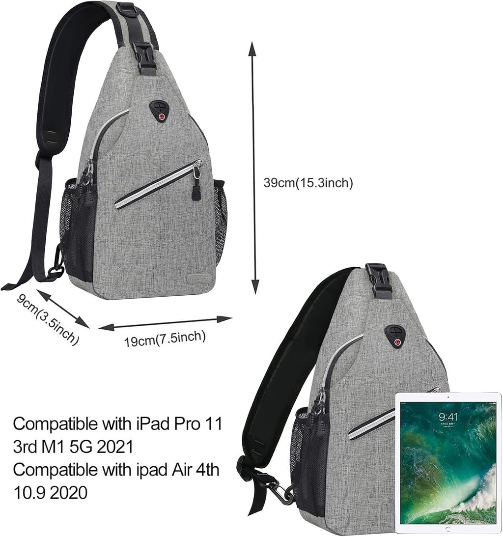 MOSISO Small Sling Bag for Men, Crossbody Shoulder Chest Daypack Bag