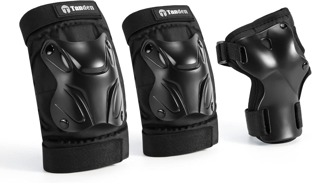 Tanden Skating Protective Gear Knee and Elbow Pads Wrist Guards for Roller Skating Skateboarding, Skate Pads Adult Knee Pads