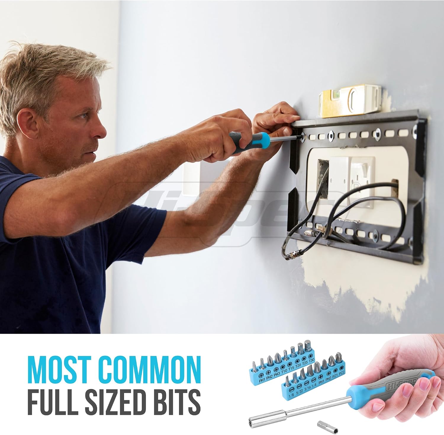 Hi-Spec Household Starter Tool Set with Carry Toolbox for Dorms, Blue