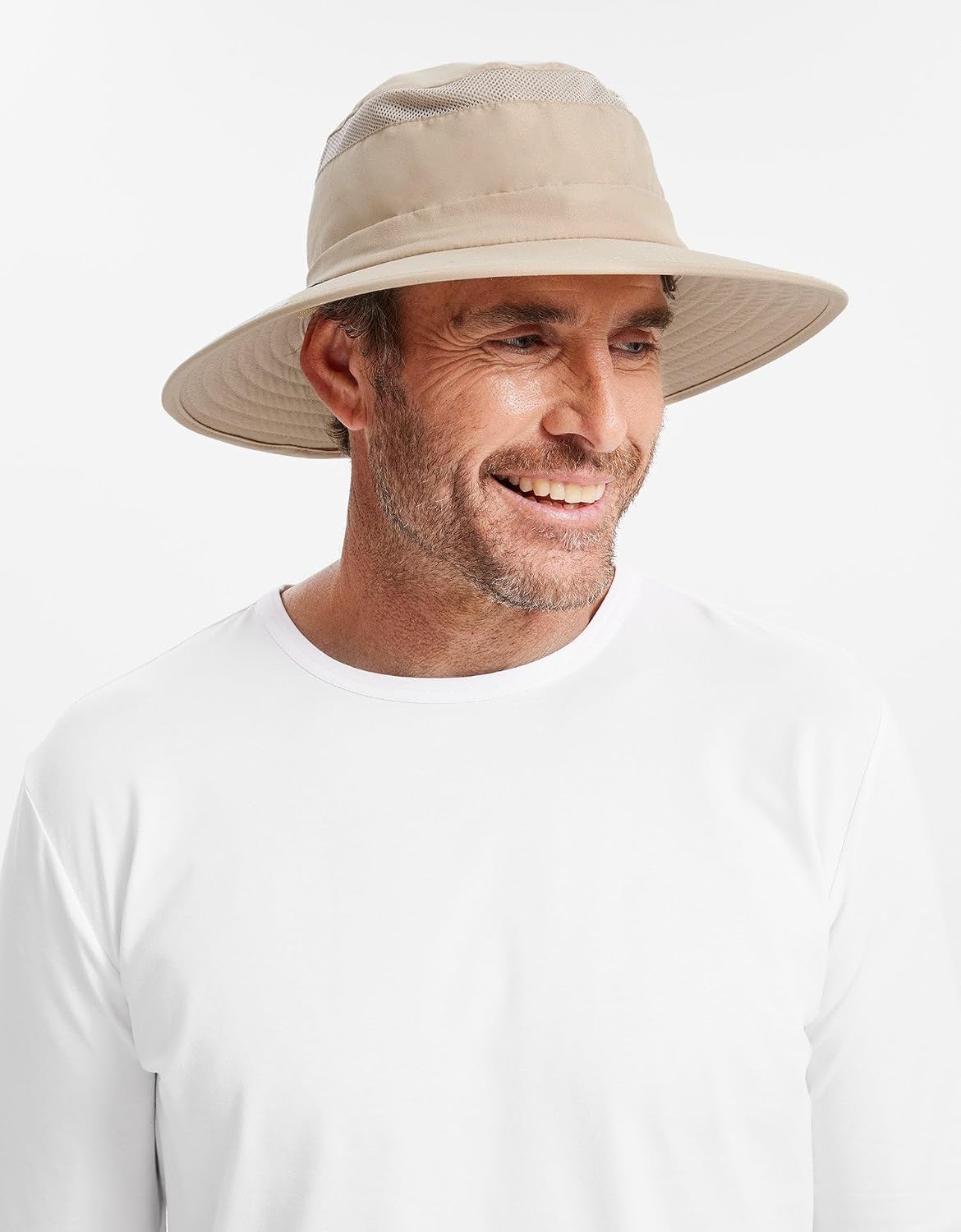 Solbari Everyday Broad Brim Sun Hat with Pocket UPF50+ Uv Protection, Sun Protective Hat for Women Beige Small