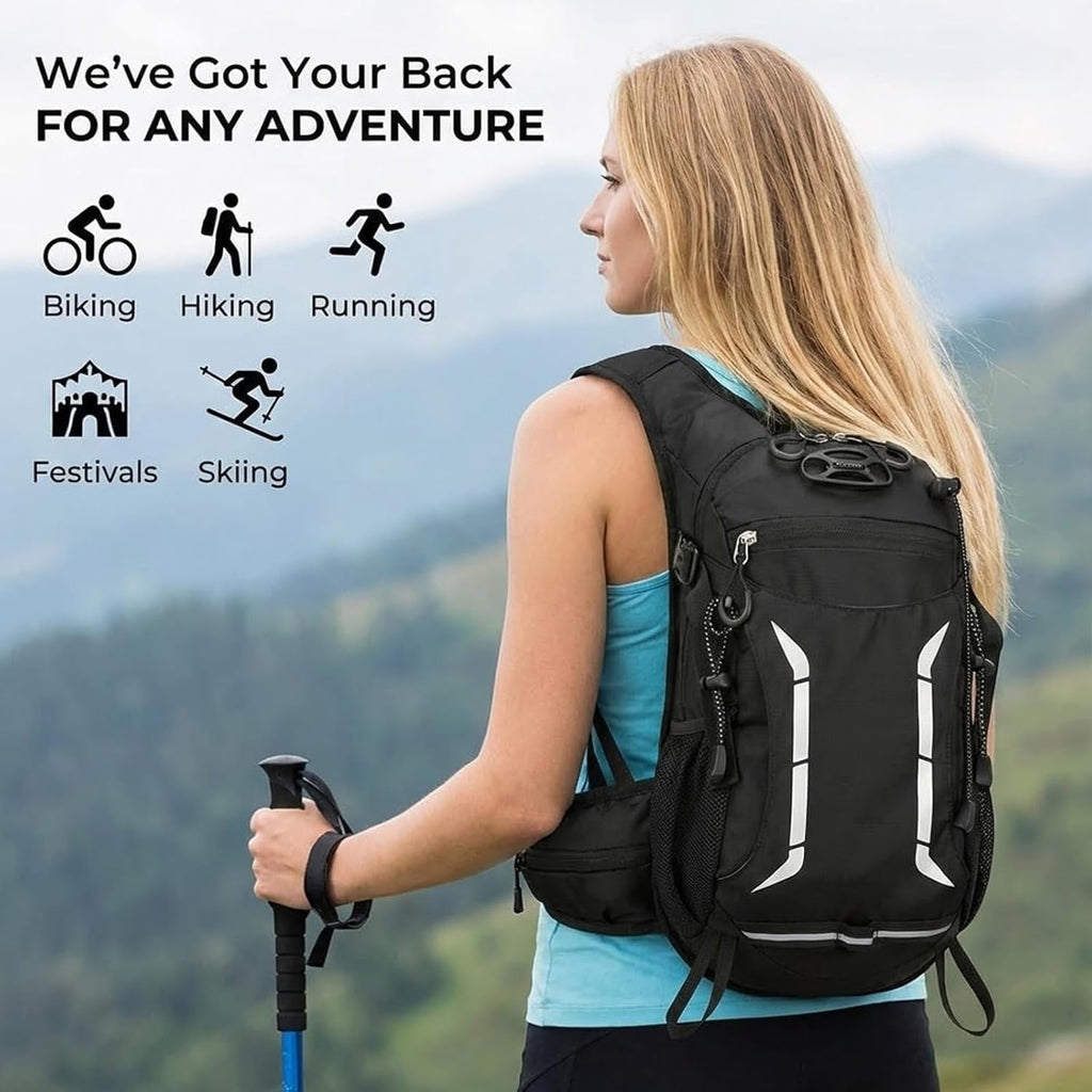 12L Hydration Backpack for Men Women,Lightweight Hydration Pack with 2L Water Bladder, Water Backpack for Cycling,Hiking,Rave,Biking and Running Outdoor Activities