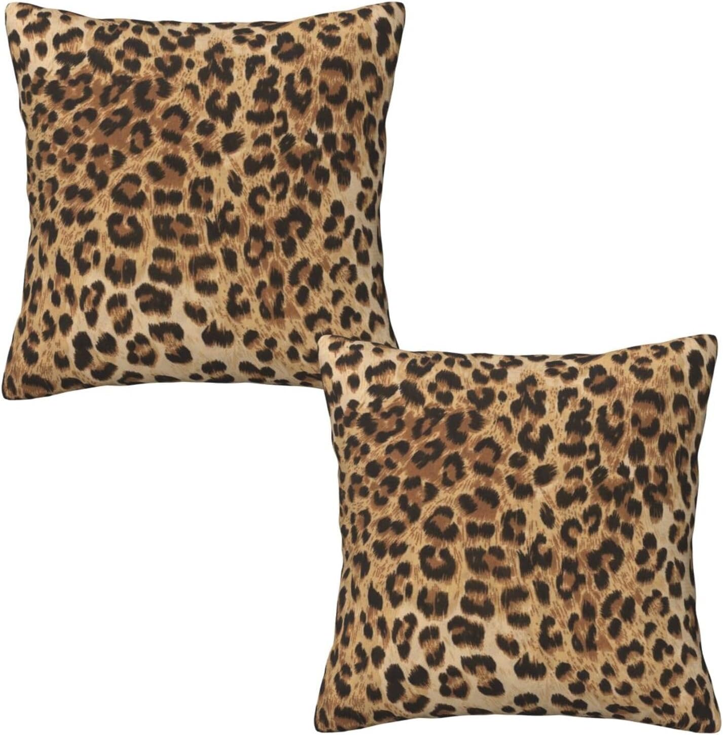 Leopard Print Pillow Covers 18x18 in Couch Cheetah Print Pillow Case Sets of 2 Modern Decorative Square Throw Pillows for Home Living Room Bedroom Bed Cushion