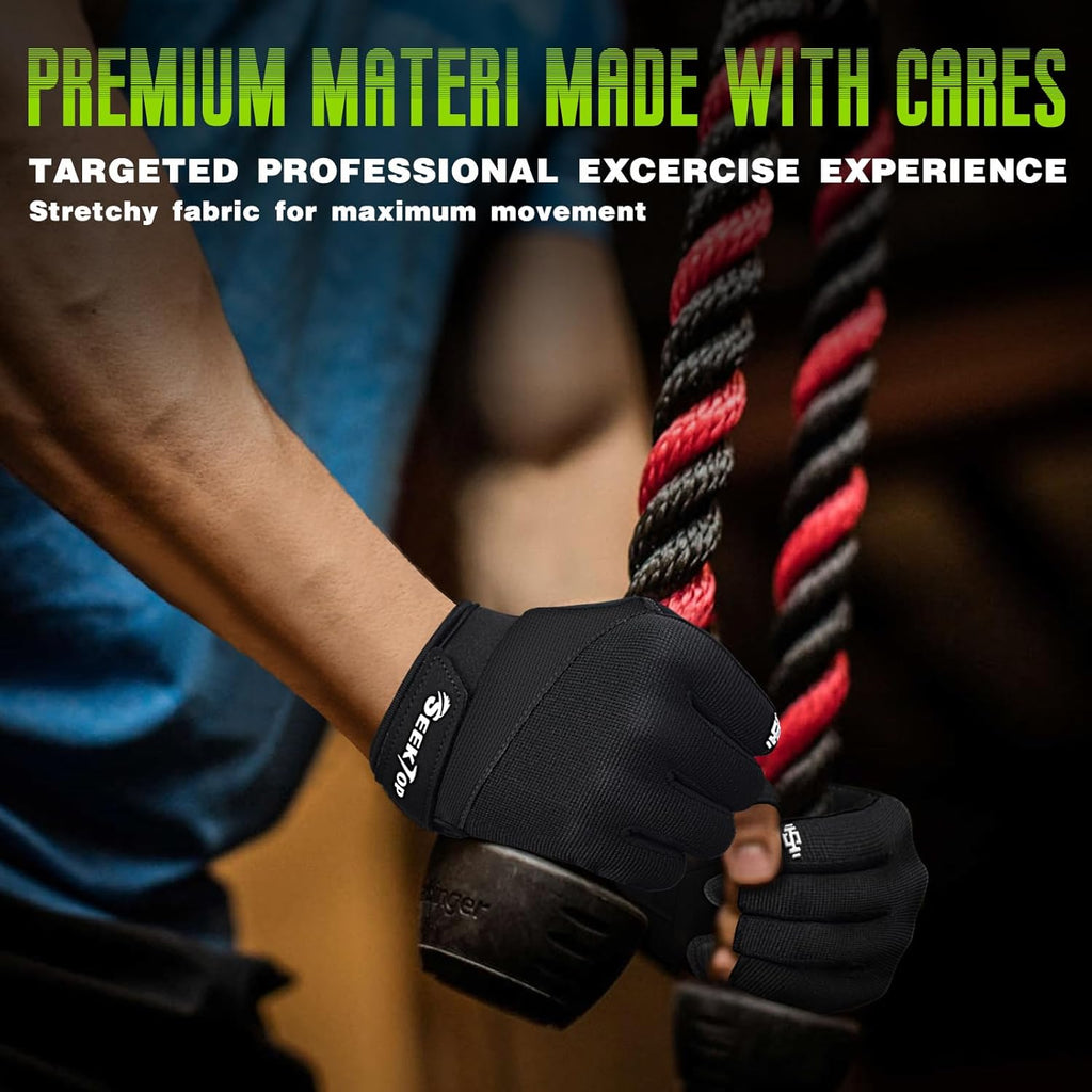 Seektop Padded Workout Gloves for Men & Women: Excellent Grip Gym Gloves