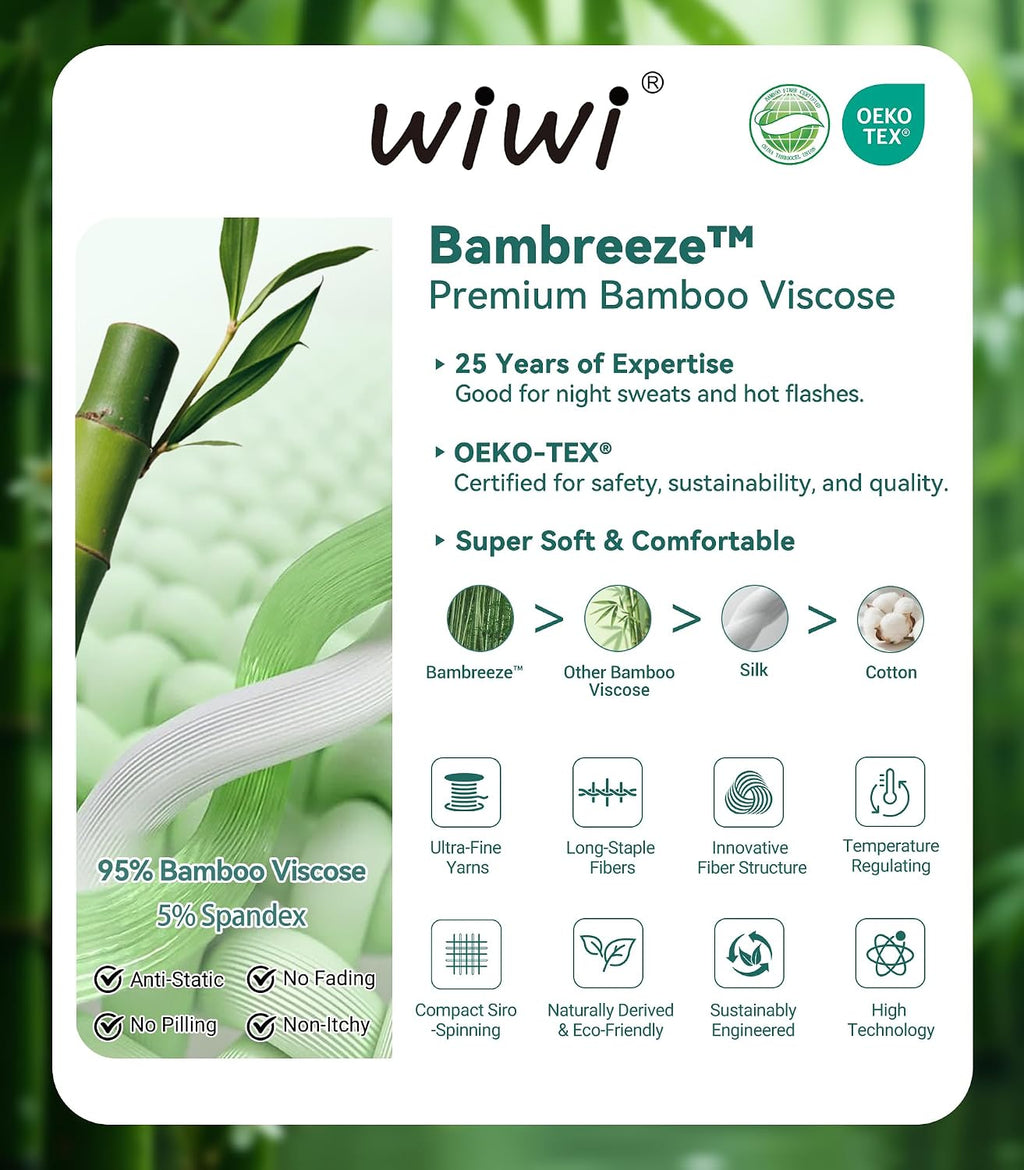 WiWi Soft Underwear for Women Thermal Long Johns Sets Super Warm Base Layer Top Pants Pajamas Set Viscose from Bamboo S-3X