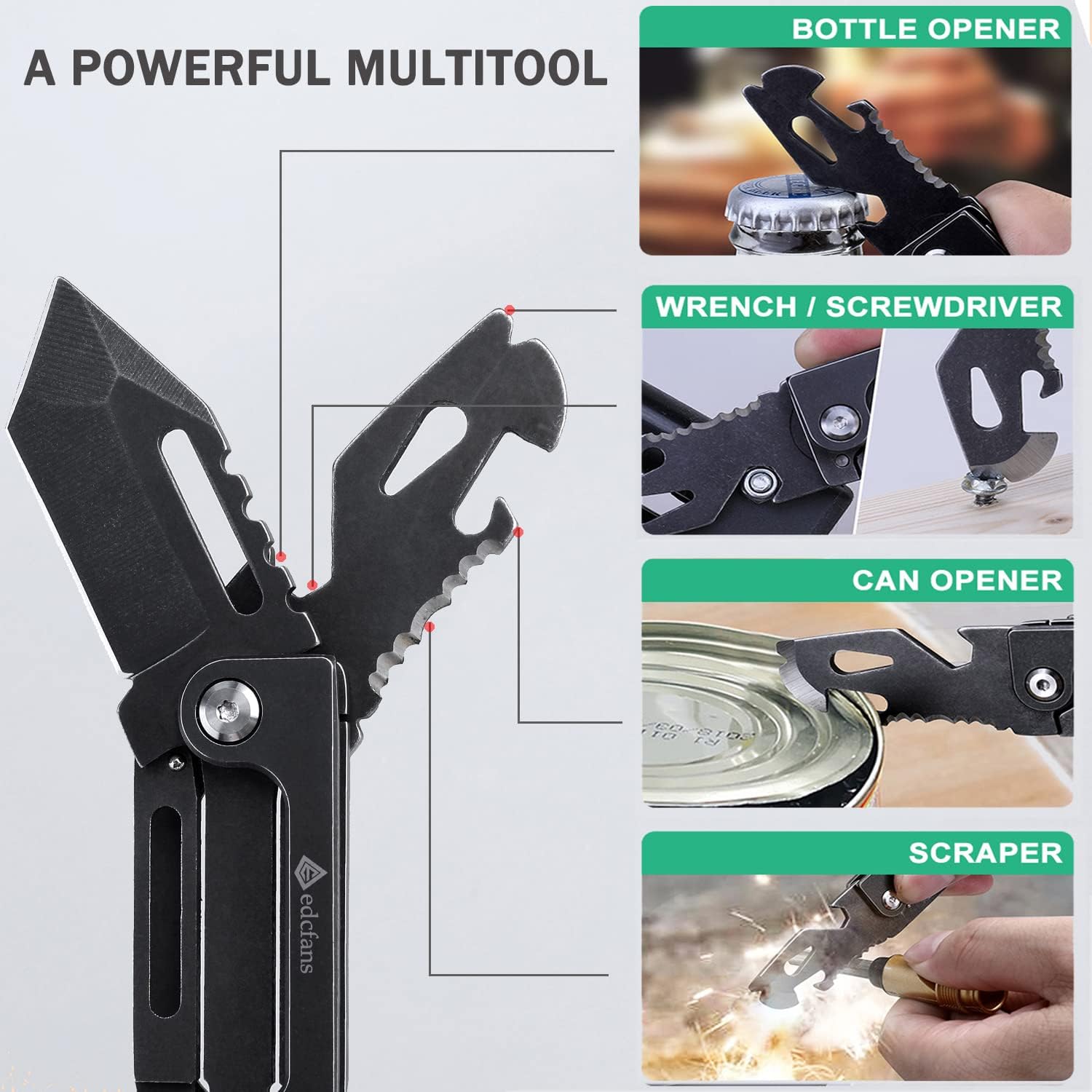 EDCFANS Keychain Knife, Multitool Key Chain with Bottle Opener Pocket Knife
