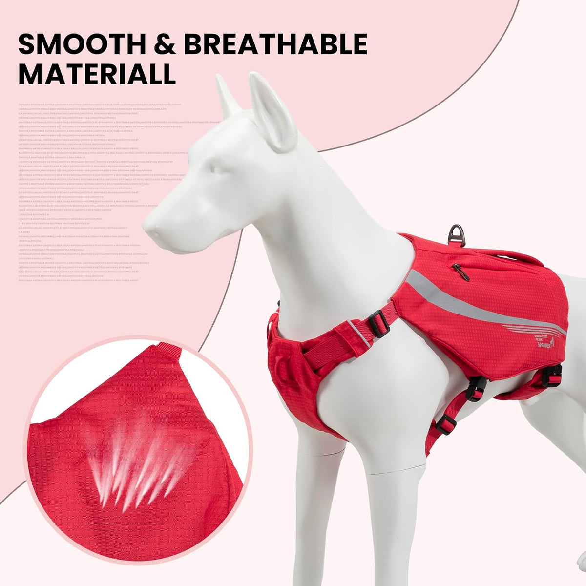 EXCELLENT ELITE SPANKER Reflective Dog Backpack with Handle for Hiking