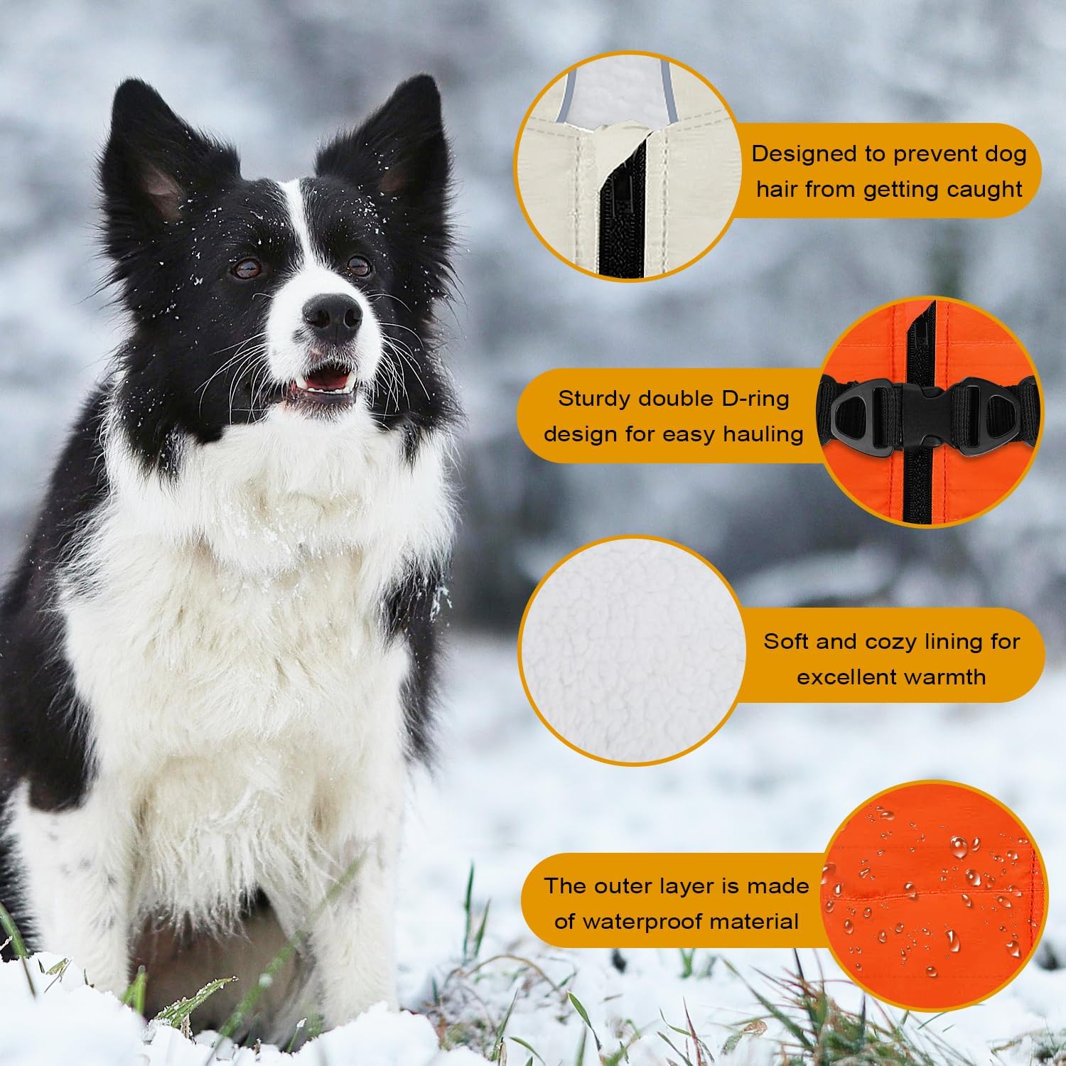 Warm Dog Winter Coat,Waterproof Dog Jacket with Built-in Harnes (Green, L)