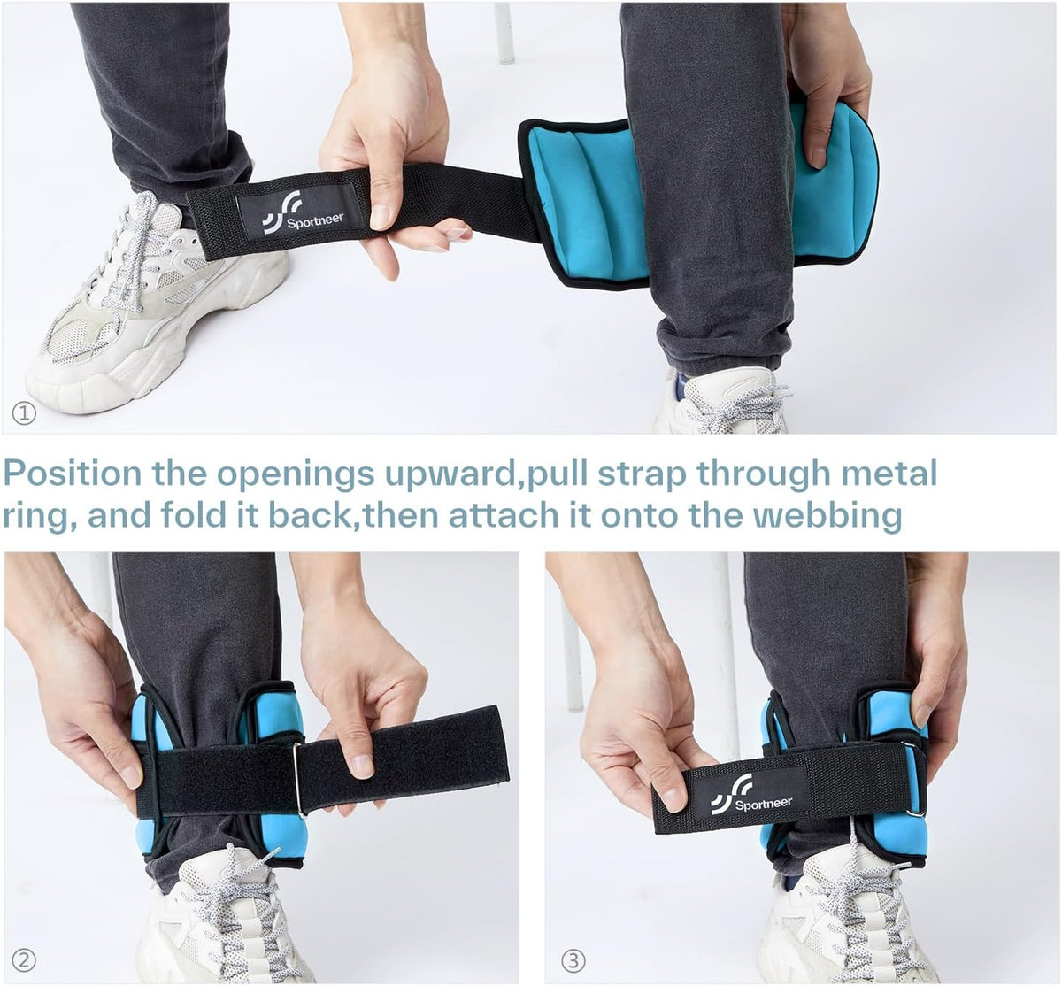 Sportneer Adjustable Ankle Weights, 2-10 lb per Pair, Removable Weights