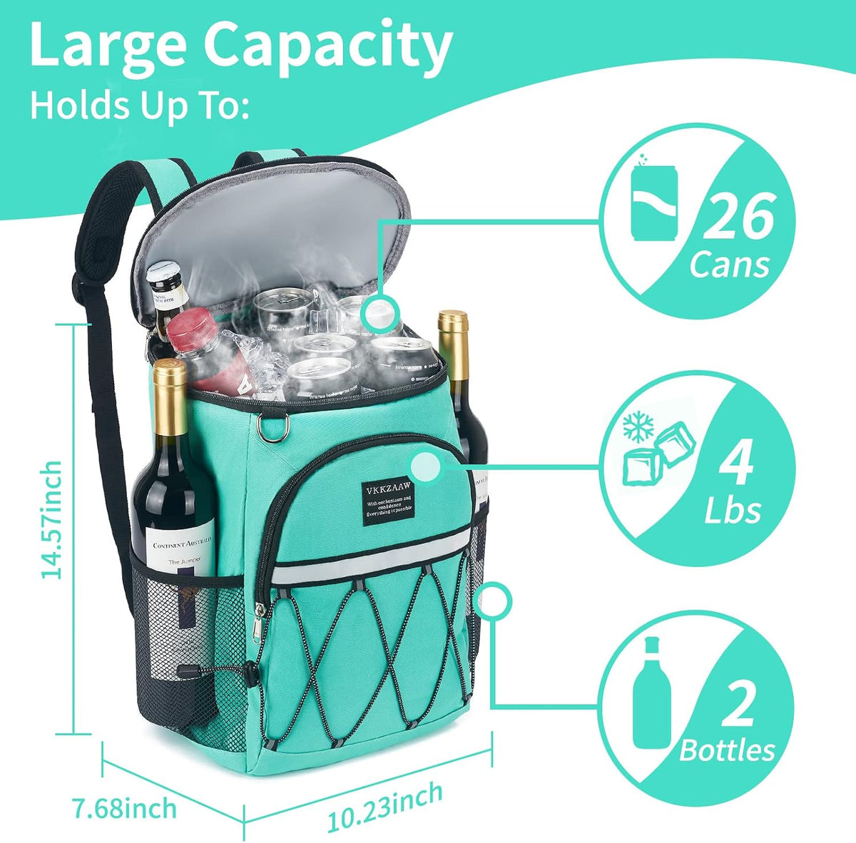Backpack Cooler 42 Cans Insulated Leak Proof, Soft Lightweight Lunch Multifunctional Cooler Backpack Insulated Waterproof for Women Men