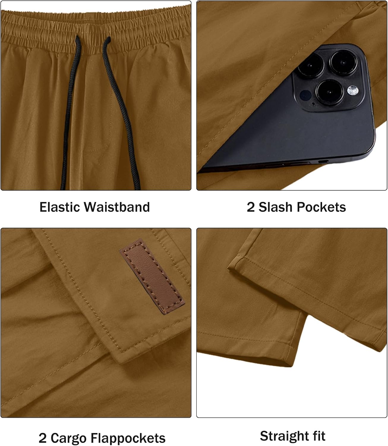 Comdecevis Men's Casual Cargo Pants Tactical Work Pants with Pockets