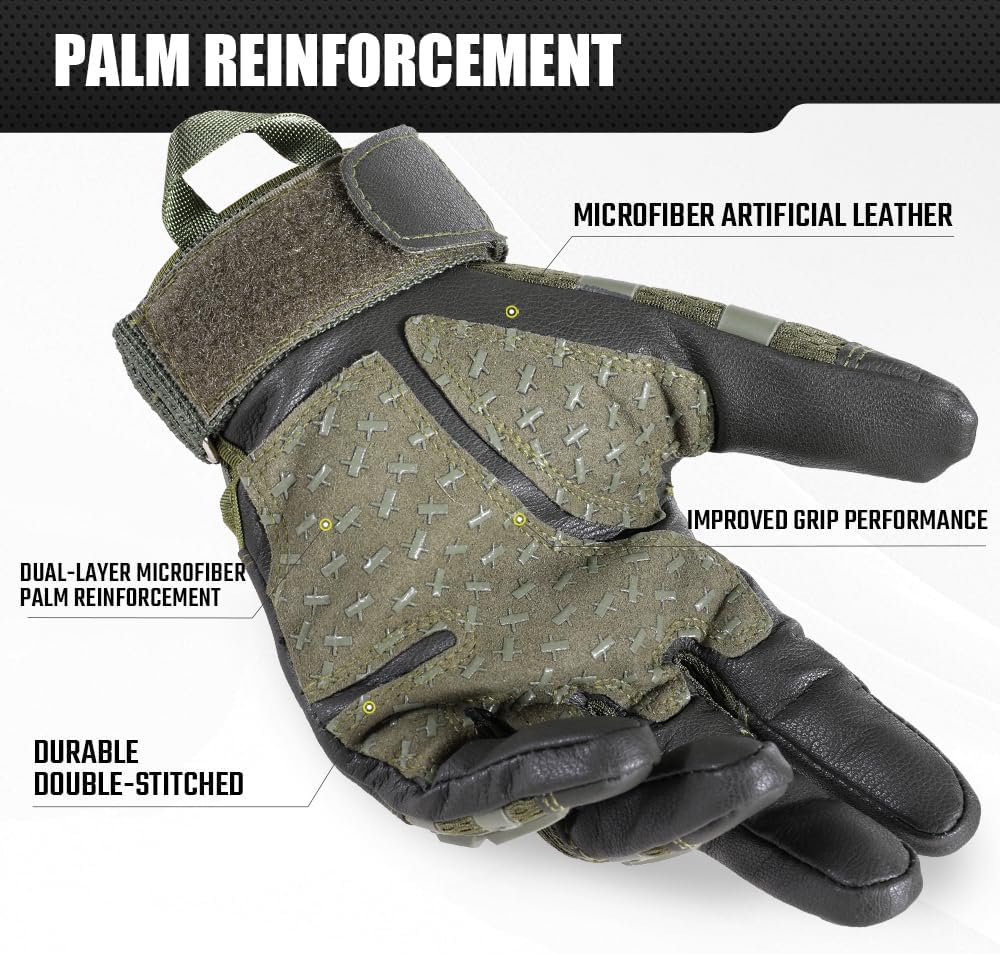 WTACTFUL Tactical Gloves Men Women, Touchscreen Reinforced Palm