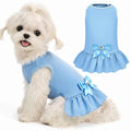 WOYYHO Small Dog Dress with Bowknot, Cute Sleeveless Puppy Princess Dress