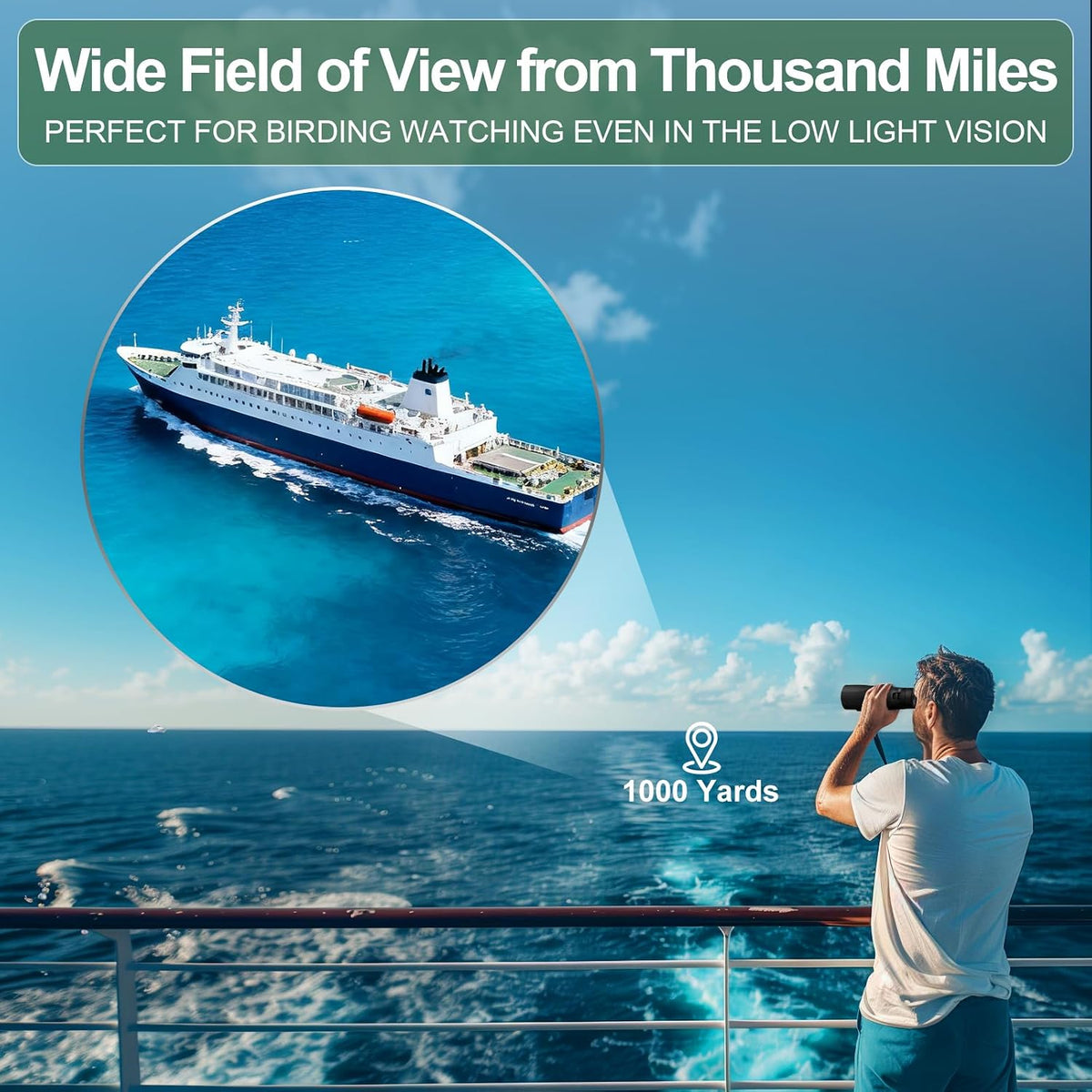 Aurosports 15x56 Binoculars for Adults High Powered Cruise Ship Bird, BAK4