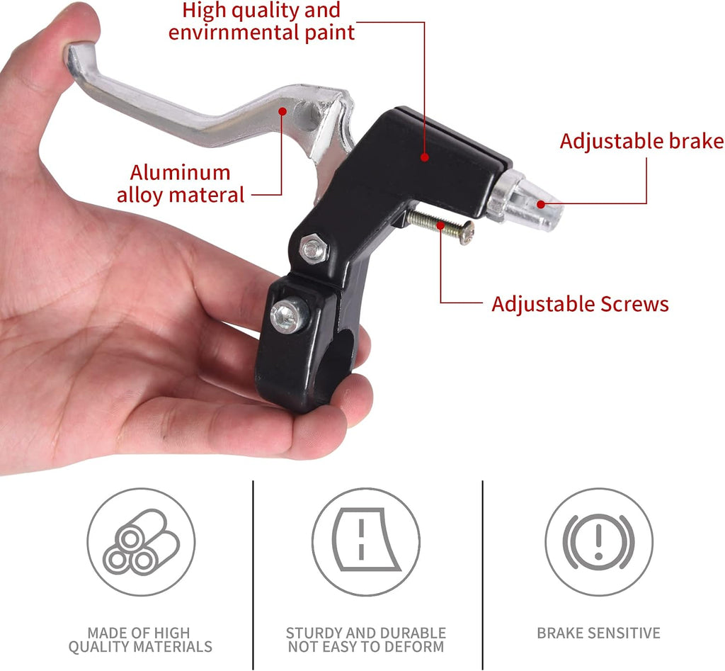 Gashwer V-Type Bike Brakes Set, Complete Universal Bike Front and Rear MTB Bicycle Brake, Inner and Outer Callipers Cables Lever Kit with Multi-Tool Wrenches Silver