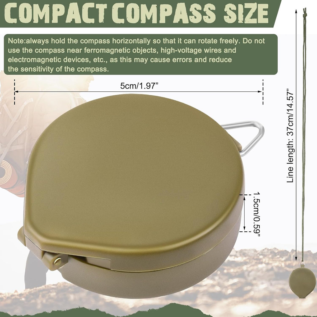 JaGely 24 Pcs Compass Bulk Gift Small Mini Pocket Compass with Hanging Rope for Military Camping Survival Outdoor Hiking Hunting Climbing