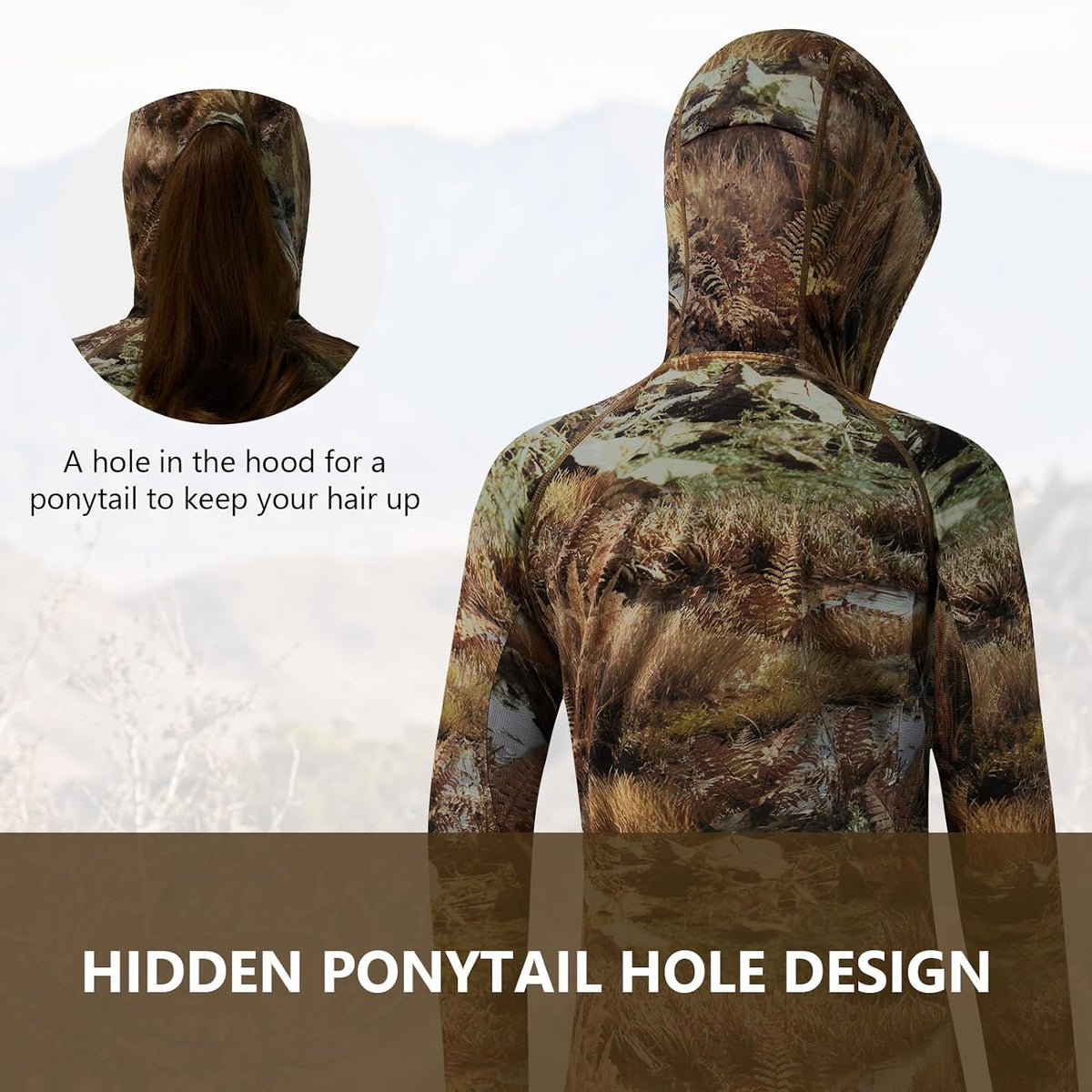 Women’s UPF 50+ Hunting Hoodie Shirt with Face Mask