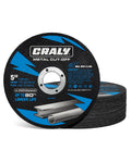 CRALY 5 Inch Cut-Off Wheels for Cutting Metal & Stainless Steel, Professional Grade Ultra Thin Metal Cutting Disc for Angle Grinder & Die Grinder, 7/8 in Arbor, 25-Pack(30112501-25)