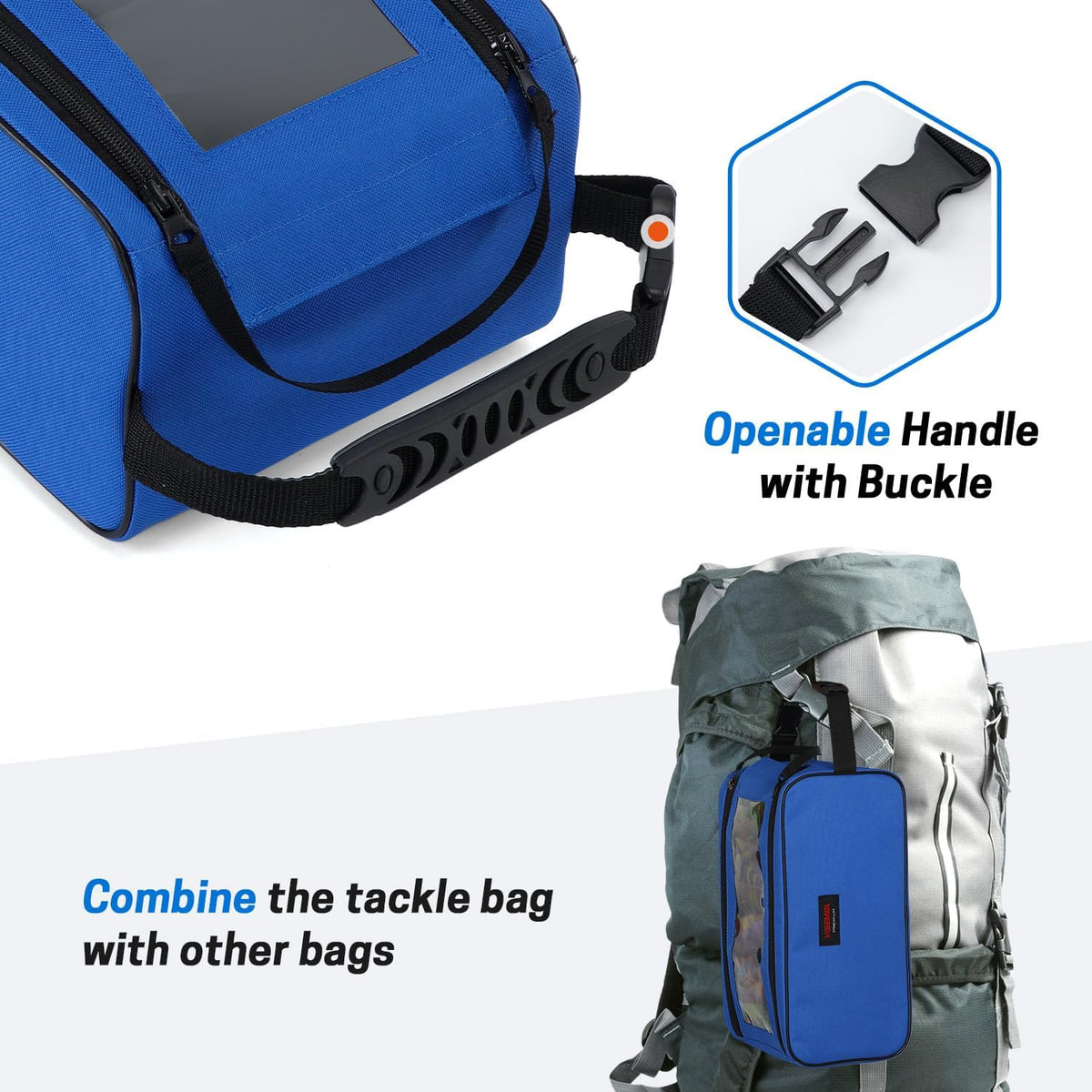 VISEMAN Fishing Tackle Bag, Waterproof Bait Storage Bag, Tackle Organizer