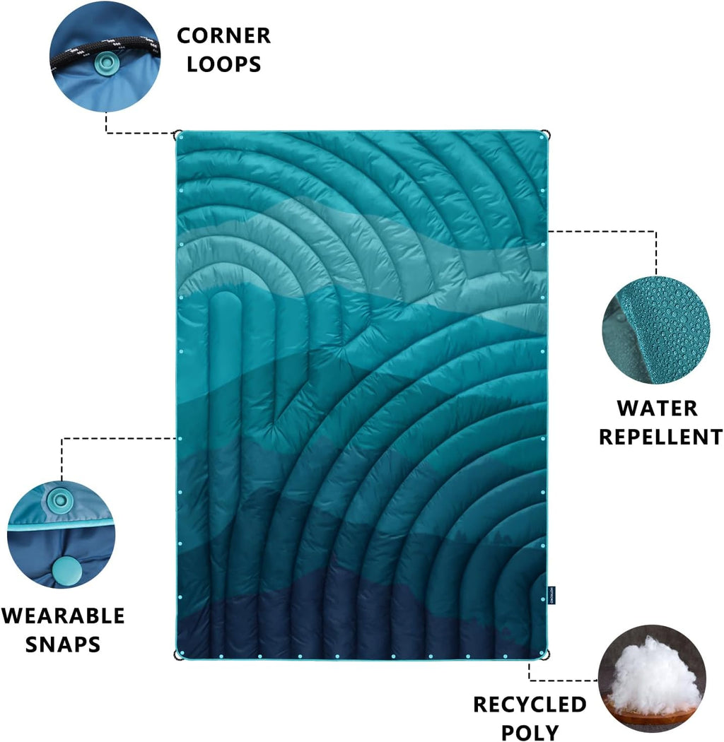 Puffy Camping Blanket,Large Camp Blanket Outdoor Camping Quilt Waterproof