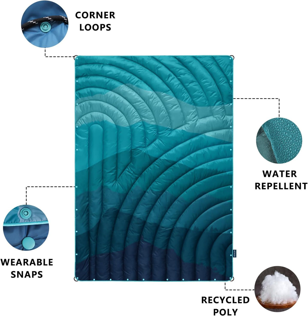 Puffy Camping Blanket,Large Camp Blanket Outdoor Camping Quilt Waterproof