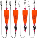 Fishing Floats Rigs Popping Corks for Saltwater Rattle Weighted Bobbers Fishing Tackle (4pcs, 3 in, Orange), set03