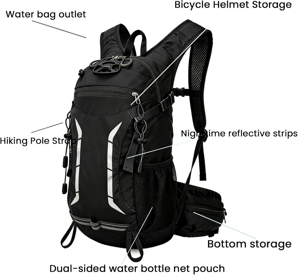 12L Hydration Backpack for Men Women,Lightweight Hydration Pack with 2L Water Bladder, Water Backpack for Cycling,Hiking,Rave,Biking and Running Outdoor Activities