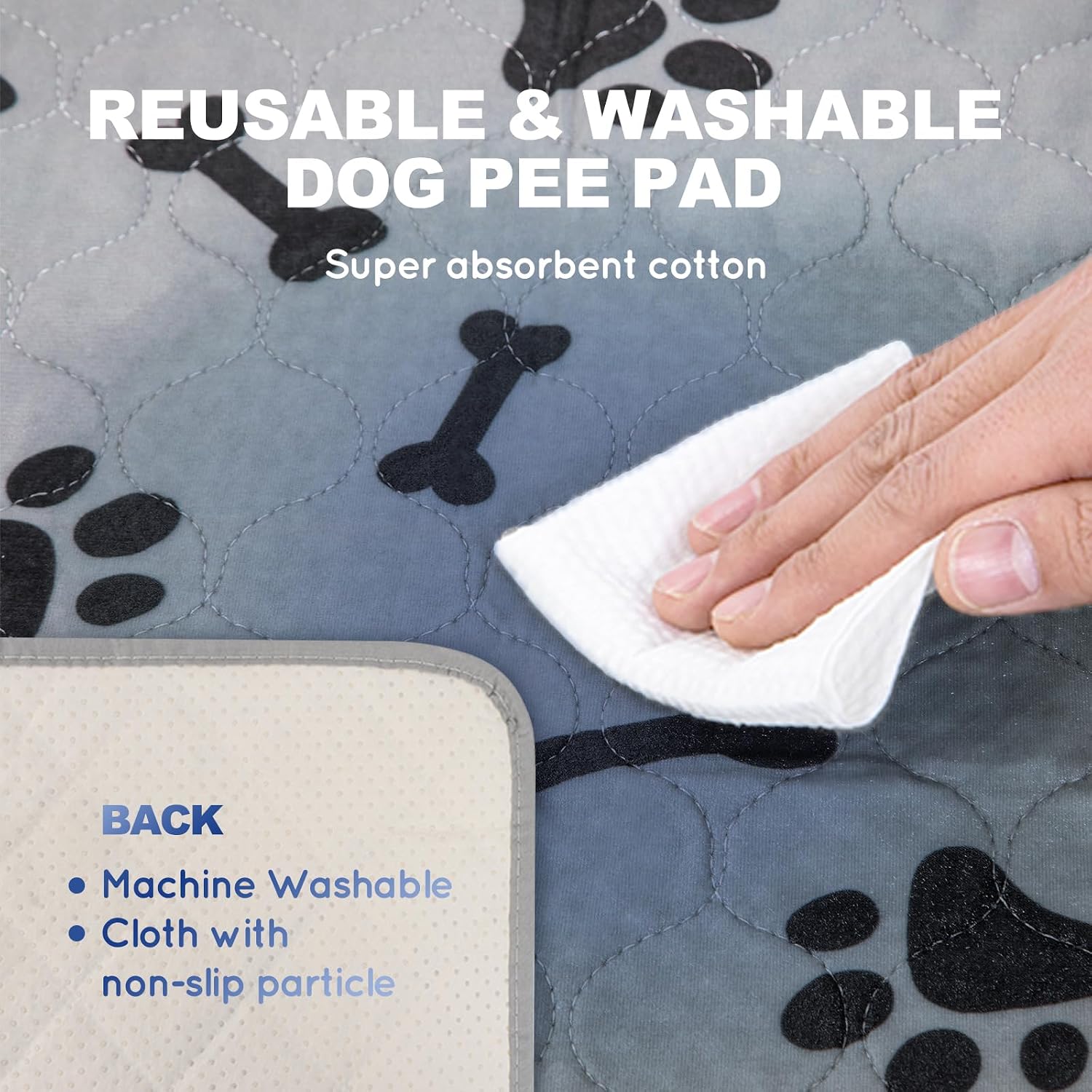 HQ4US 4LEGS Dog Litter Box High Walls Foldable with Grass Pad & Washable Pee Pad, Odor Free Artificial Grass for Dogs Potty Pad Holder Tray, Seamless, No Assembly, Waterproof, Easy Clean for Travel