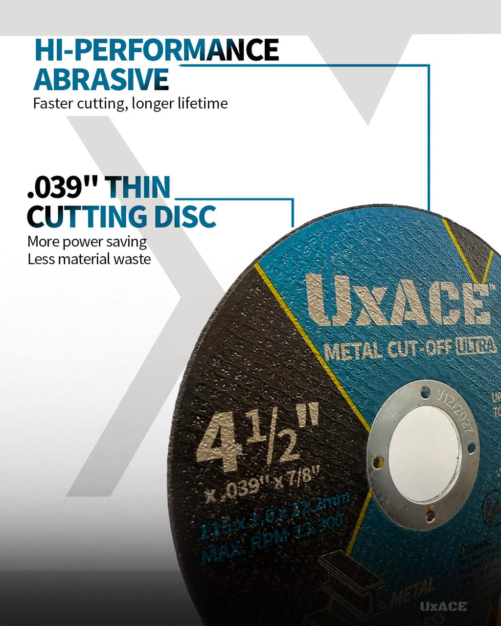 4-1/2 Inch Cut-Off Wheel for Metal, Stainless Steel, Aluminum Cutting, Professional Super Thin Metal Cutting Disc for Angle Grinder, Die Grinder or Cut-Off Tools, 7/8 inch Arbor, 25 Pack