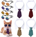 Weewooday 8 Pcs Pet Sunglasses & Tie Collars for Dogs Cats, Elegant Colors
