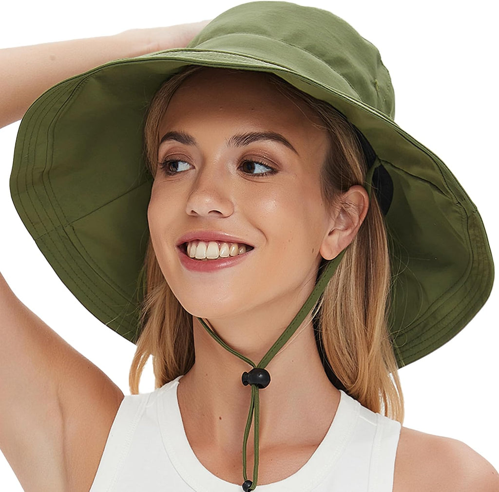 Sun Hats for Women UV Protection Wide Brim Hat with Ponytail Hole