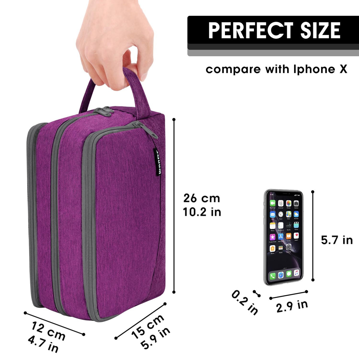 WANDF Travel Toiletry Bag for Men, Small Dopp Kit for Toiletries