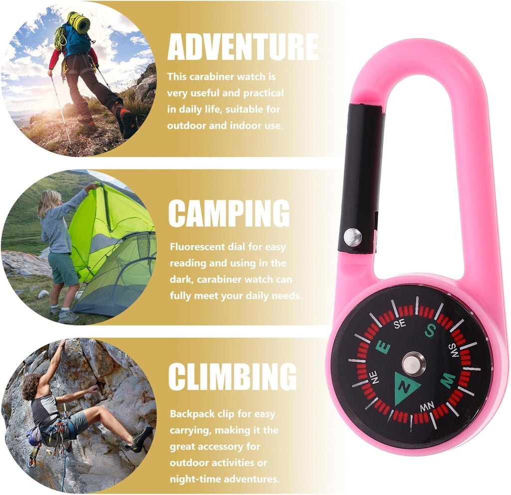 TOYANDONA 10 Pack Mini Pocket Compass with Carabiner Clip Hiking Compass for Camping Survival Outdoor Hiking Gear Keychain 2.55 X 1.14 X 0.39 in