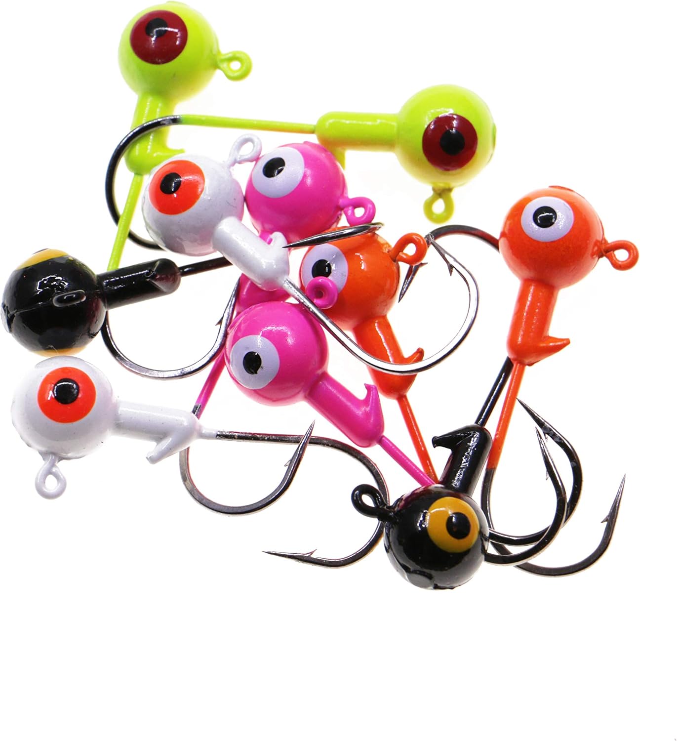 Fishing Lures Jig Heads,Ball Heads 1/32oz-1oz,Sharp Fishing Hooks for Freshwater or Saltwater