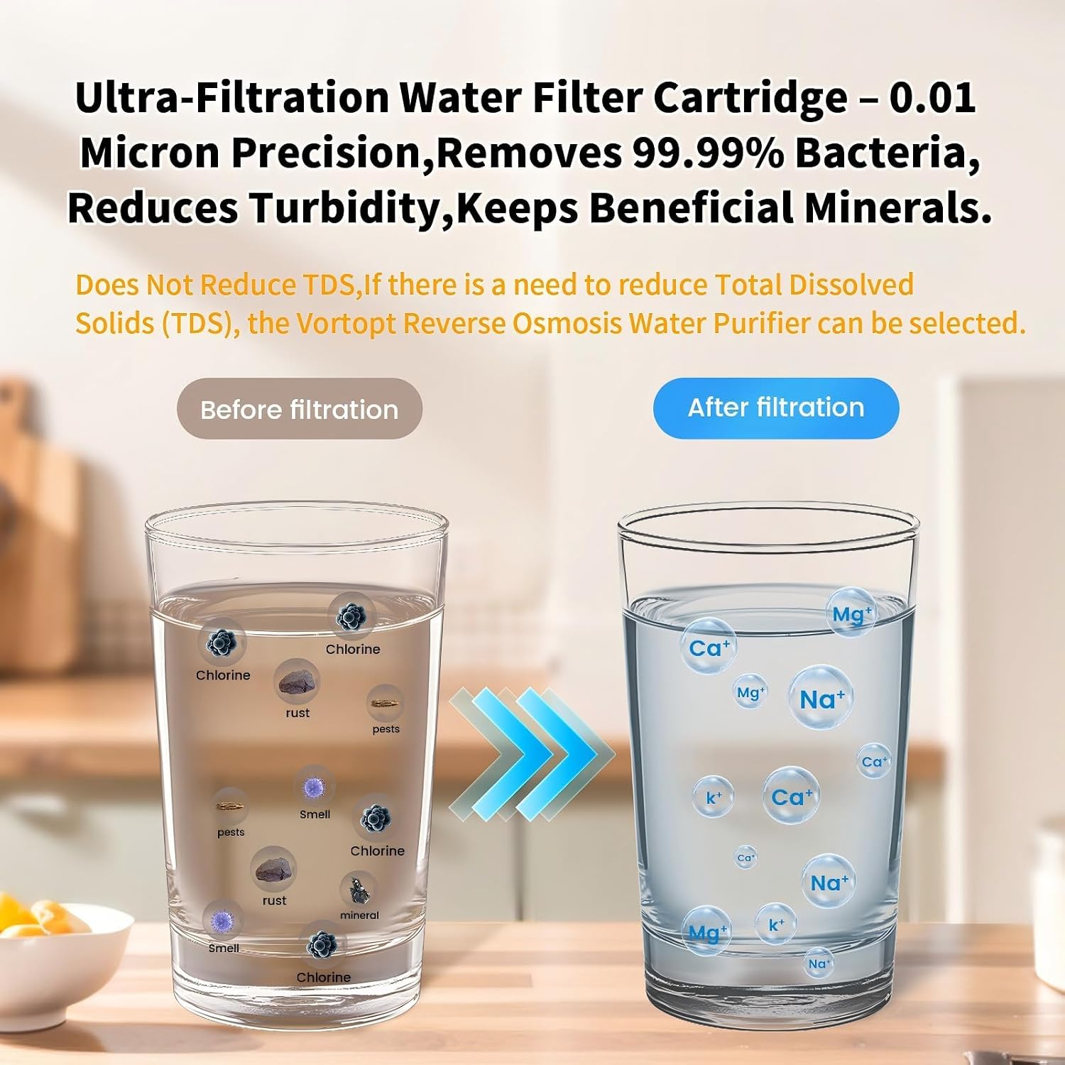 Vortopt F02-C2/UF/PP Under-Sink & Countertop Filtration, NSF Certificated