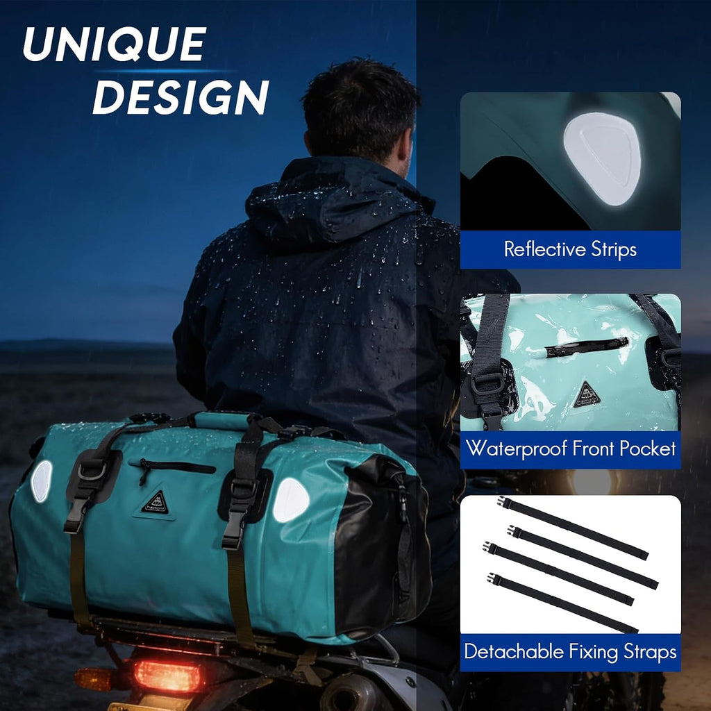 Haimont Waterproof Duffel Bag Roll-top Dry Duffel Bag with Quick-fixed Straps for Motorcycling, Rafting, Boating, SUP, Kayaking, Travel, 50L/70L