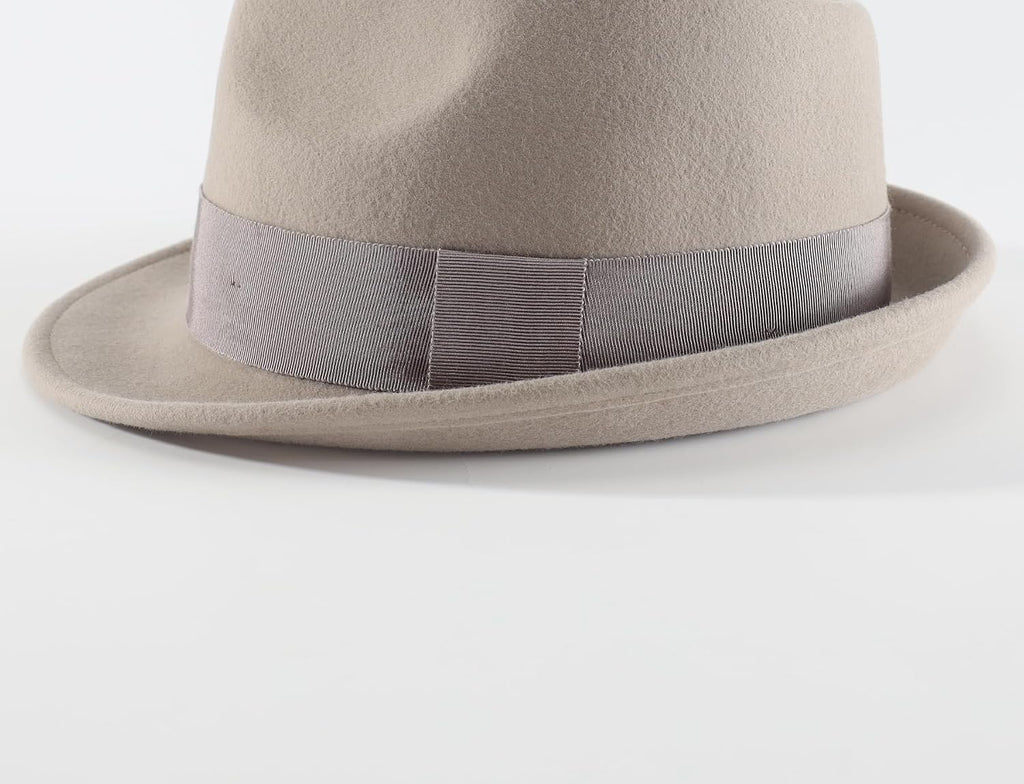 Home Prefer Men's Wool Felt Winter Hat Short Brim Fedora Hat