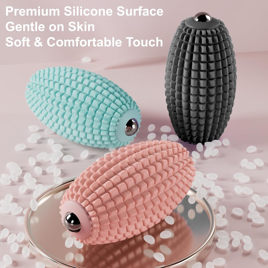 Vibrating Massage Ball for Full Body Relaxation, Silicone Trigger Point Massager Ball for Back, Leg, Foot, Muscle Recovery, Portable Rechargeable Massage Roller, 3 Vibration Speeds (Black)
