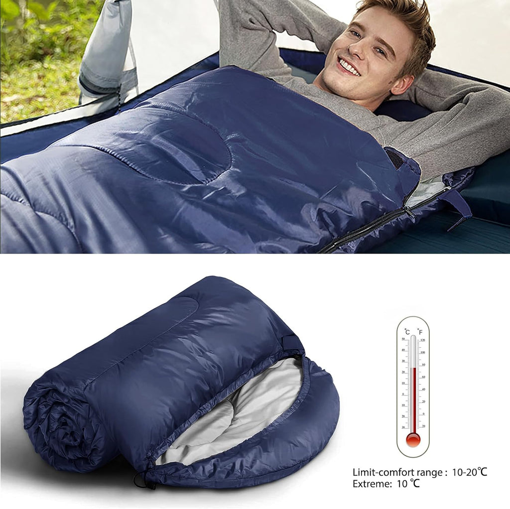 Envelope Camping Sleeping Bag Warm & Cool Weather for Adults