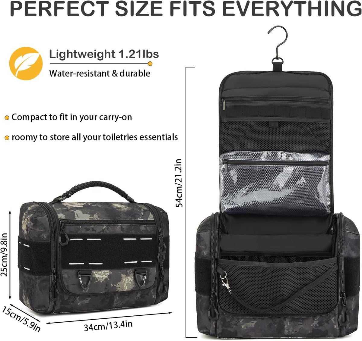 Tactical Toiletry Bag for Men, Hanging Travel Toiletry Bag Men Dropp Kit