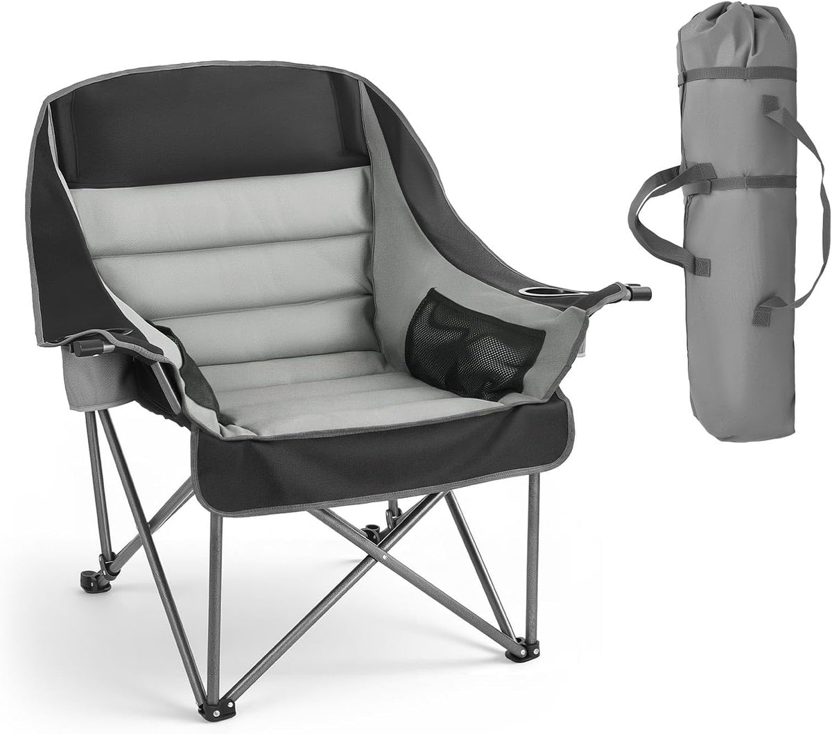 VEVOR Oversized Camping Chairs, Heavy Duty Portable Folding Camp Chairs