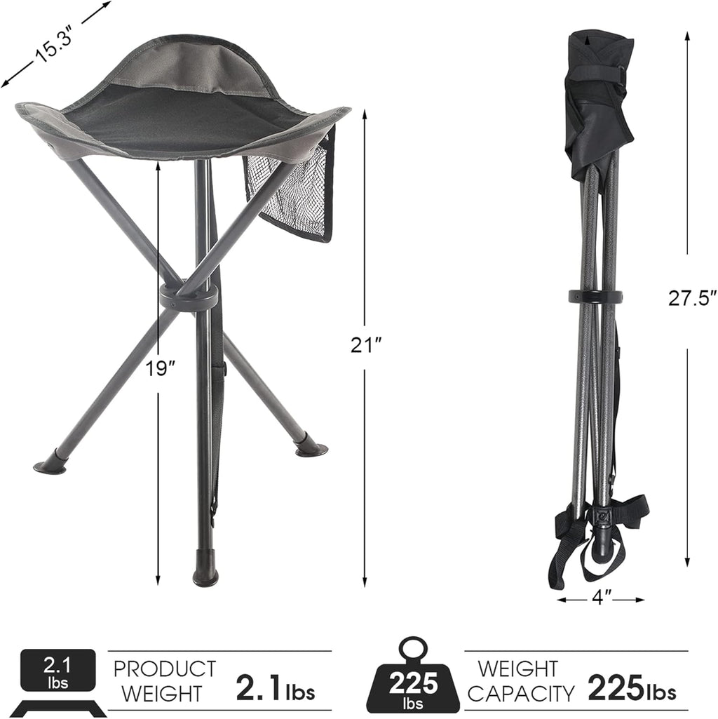 Portal Tall Folding Tripod Stool Portable Tripod Chair for Outdoor Camping