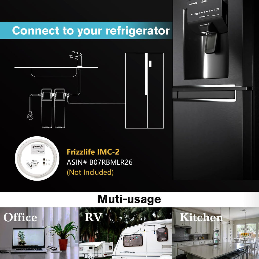 Frizzlife DW10 Under Sink Water Filter System, NSF/ANSI 53&42 Certified Elements, Reduces 99.99% Lead, Chlorine, Fluoride, Bad Taste & Odor, Direct Connect, 0.5 Micron, USA Tech