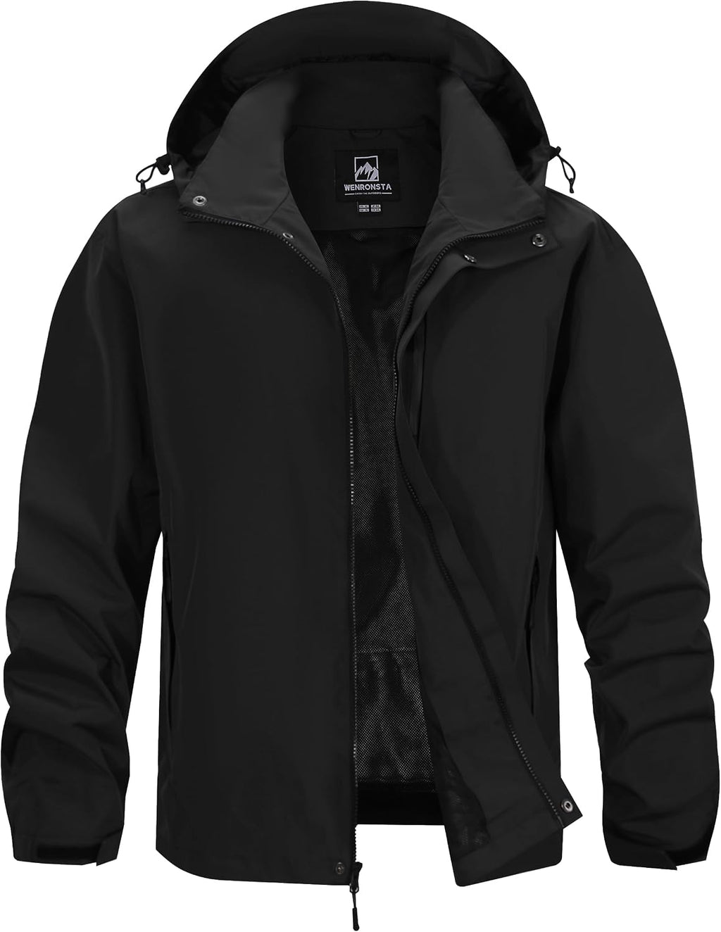 WENRONSTA Men's Lightweight Rain Jacket Waterproof Windbreaker Hooded Raincoat Shell Jacket Outdoor Hiking Fishing Travel