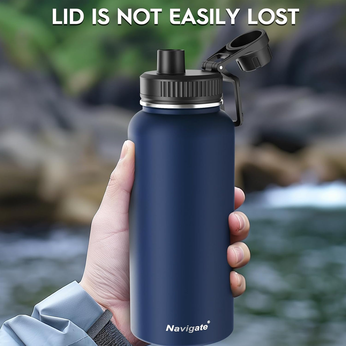 Navigate 32oz Insulated Water Bottle for Sports, Keep Cold 24H