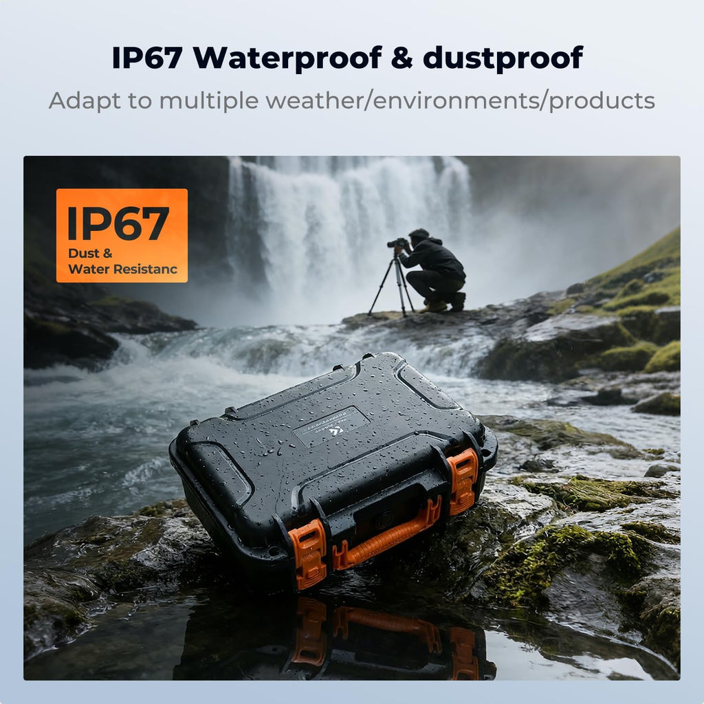K&F CONCEPT Waterproof Hard Case, IP67 Protective Case with Pre-Scored Foam