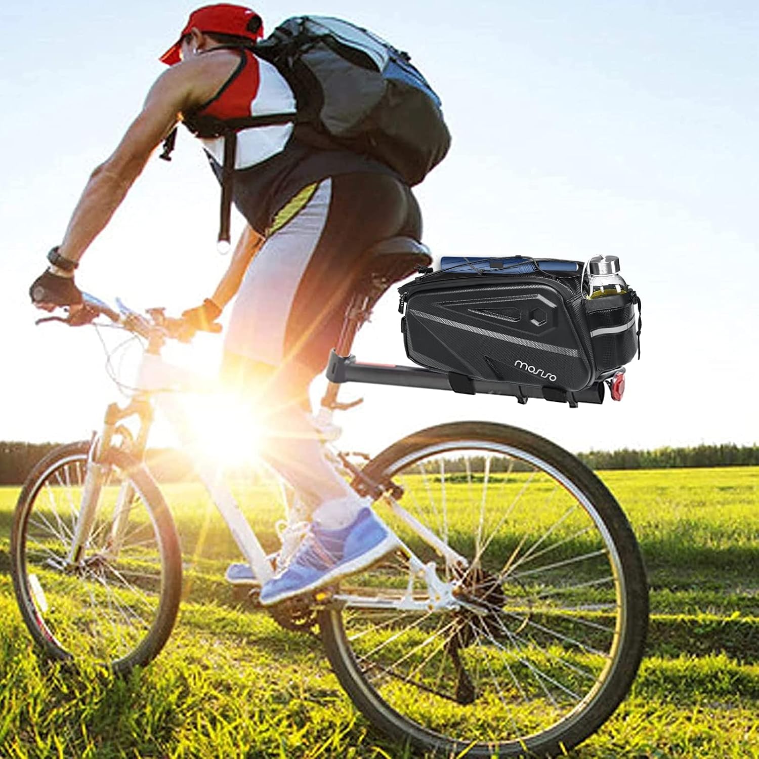 MOSISO Bike Rack Bag, Waterproof Bike Rear Rack Handbag Bicycle Trunk Bag