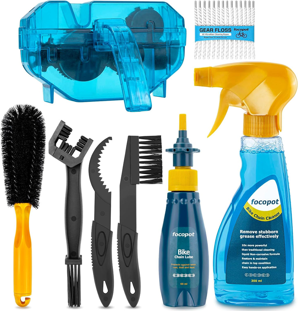 focopot Bike Chain Cleaner Kit with Bike Chain Degreaser,Scrubber,Lube