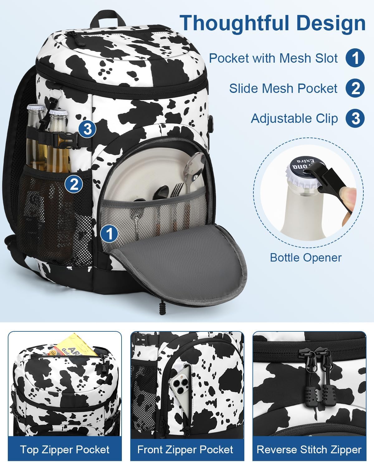 Cooler Backpack Insulated Leakproof Soft Cooler Bag Ice Chest for Women